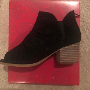 Black peep toe booties